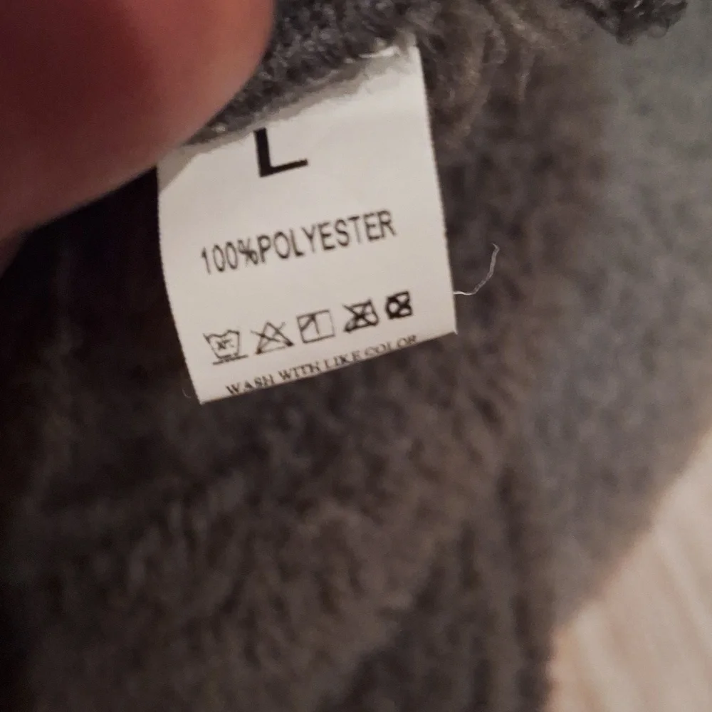 Yes, I'm cold ME 24:7 Grey Black Hoodie Sherpa Teddy Pullover Sweatshirt Large - Picture 7 of 9